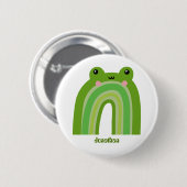 Funny und Niedlich Frosch Rainbow Button (Vorne & Hinten)