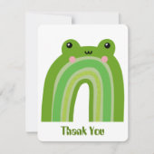 Funny und Niedlich Frosch Rainbow Dankeskarte (Vorderseite)