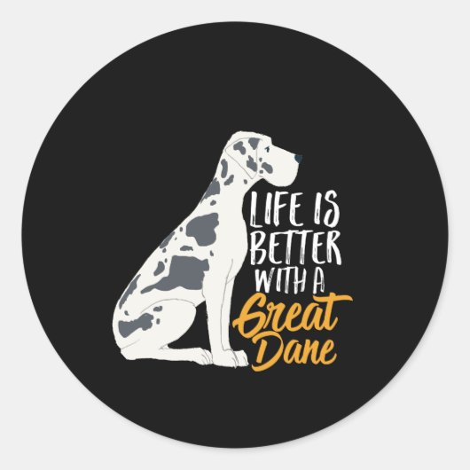 Funny und Niedlich Great Dane Hund Lover Runder Aufkleber (Vorderseite)