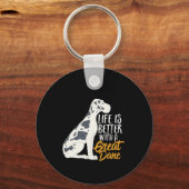 Funny und Niedlich Great Dane Hund Lover Schlüsselanhänger (Vorderseite)