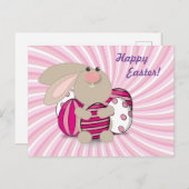 Funny und Niedlicher Hasen Ostern Postkarte (Vorne/Hinten)