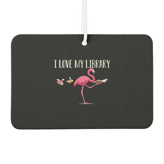 Funny und Niedliches Buch Reading Flamingo Autolufterfrischer (Vorderseite)
