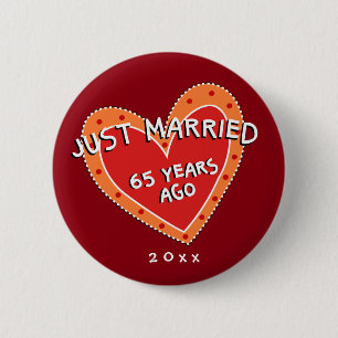 Funny und Romantik 65 Jahre alt Button
