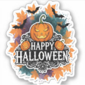 Funny und Spooky Halloween Zitate glücklich Aufkleber (Vorderseite)