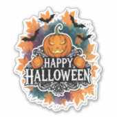 Funny und Spooky Halloween Zitate glücklich Aufkleber (Vorderseite)