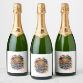 Funny und Spooky Halloween Zitate glücklich Schaumweinetikett (Flaschen)