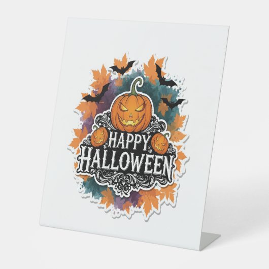 Funny und Spooky Halloween Zitate glücklich Sockelschild (Vorderseite)