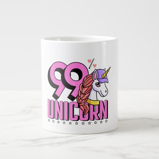 Funny und Süße Tier mit Hut 99% Unicorn Jumbo-Tasse (Vorderseite)
