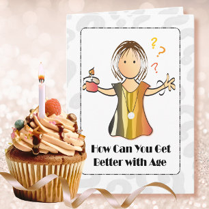 Funny und Sweet Cartoon Frau Birthday Karte