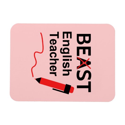 Funny und Wacky, Beast oder Bester Englischlehrer Magnet (Horizontal)