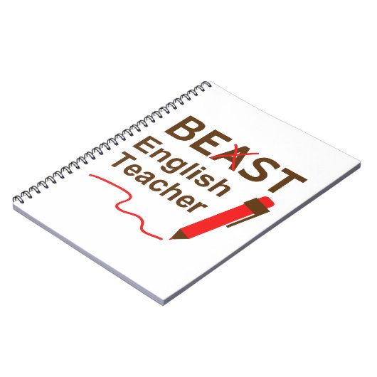 Funny und Wacky, Beast oder Bester Englischlehrer Notizblock (Linke Seite)