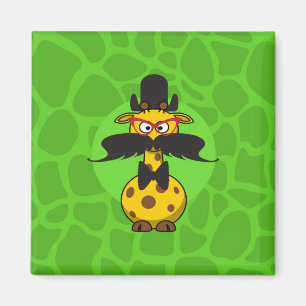 Funny Undercover Giraffe in Mustache Disguise Magnet