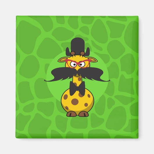 Funny Undercover Giraffe in Mustache Disguise Magnet (Vorne)