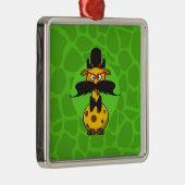 Funny Undercover Giraffe in Mustache Disguise Ornament Aus Metall (Rechts)