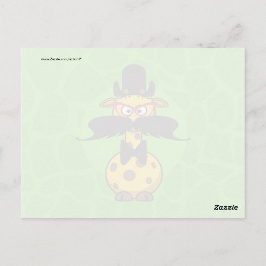 Funny Undercover Giraffe in Mustache Disguise Postkarte (Rückseite)