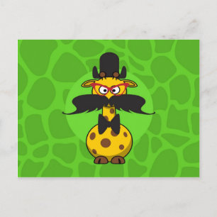 Funny Undercover Giraffe in Mustache Disguise Postkarte
