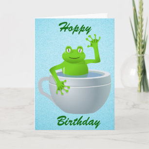 Funny Unexpected Frog in My Tea Cup Karte