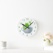 Funny Unexpected Frog in My Tea Cup Runde Wanduhr (Zuhause)