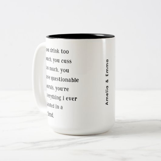 Funny Unglaublich witzig Best Friends LigenAuf Wie Zweifarbige Tasse (Vorderseite Links)