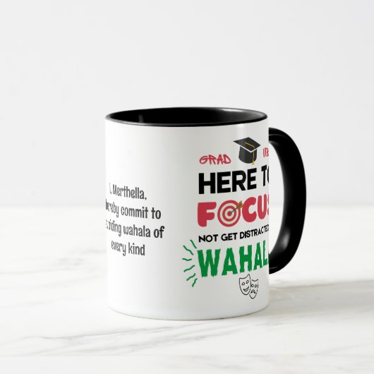 Funny Uni Student GRAD VIBES No Wahala Tasse (VorderseiteRechts)