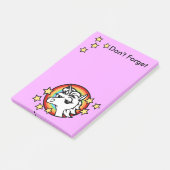FUNNY UNICORN AND RAINBOW GRAPHIC NOTEPAD POST-IT KLEBEZETTEL (angewinkelt)