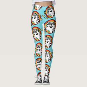 FUNNY UNICORN AND RAINBOW GRAPHIC PATTERS LEGGINGS