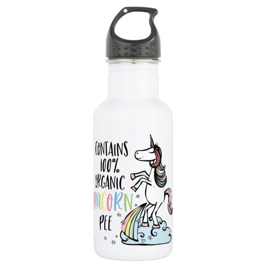 Funny Unicorn - Bio Einhorn Trinkflasche (Vorderseite)