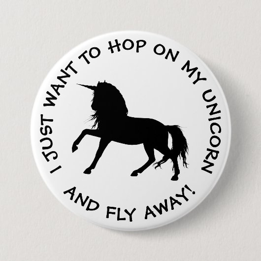 Funny Unicorn Button (Vorderseite)
