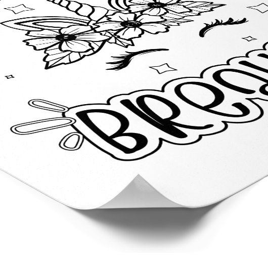 Funny Unicorn Coloring Poster (Ecke)