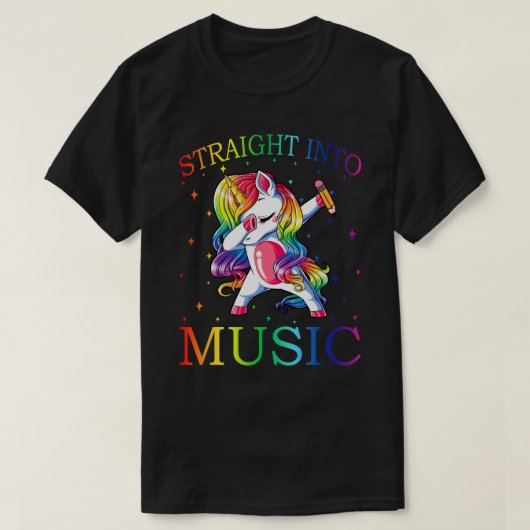 Funny Unicorn Dabbing Direkt am MUSIC T - Shirt (Design vorne)