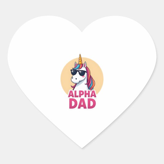 Funny Unicorn Dad Laufey Men Father's Day Christma Herz-Aufkleber (Vorderseite)