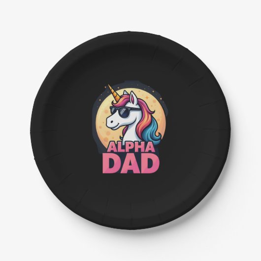 Funny Unicorn Dad Laufey Men Father's Day Christma Pappteller (Vorderseite)
