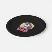 Funny Unicorn Dad Laufey Men Father's Day Christma Pappteller (Schrägansicht)