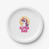 Funny Unicorn Dad Laufey Men Father's Day Christma Pappteller (Vorderseite)