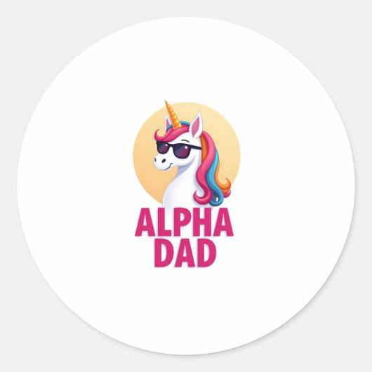 Funny Unicorn Dad Laufey Men Father's Day Christma Runder Aufkleber (Vorderseite)