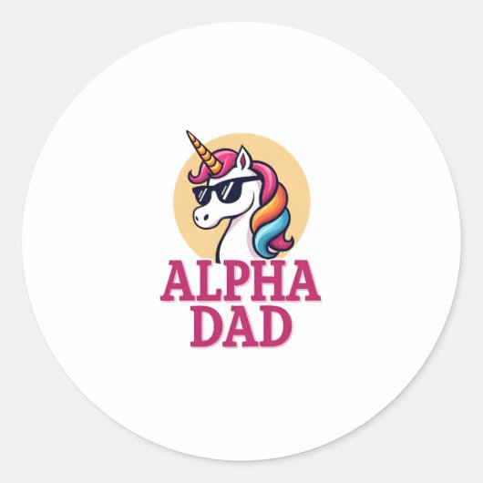 Funny Unicorn Dad Laufey Men Father's Day Christma Runder Aufkleber (Vorderseite)