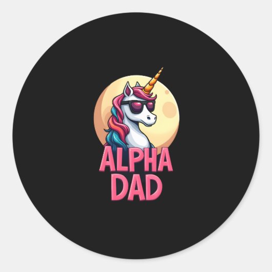 Funny Unicorn Dad Laufey Men Father's Day Christma Runder Aufkleber (Vorderseite)