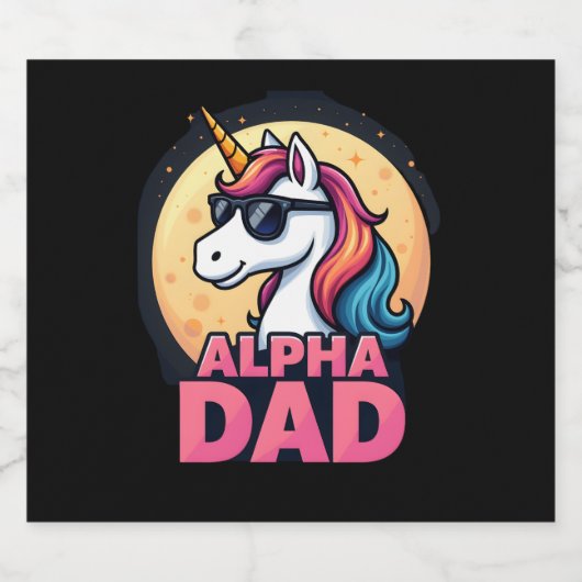 Funny Unicorn Dad Laufey Men Father's Day Christma Schaumweinetikett (Einzelnes Label)