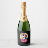 Funny Unicorn Dad Laufey Men Father's Day Christma Schaumweinetikett (Vorderseite)