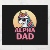 Funny Unicorn Dad Laufey Men Father's Day Christma Schaumweinetikett (Einzelnes Label)
