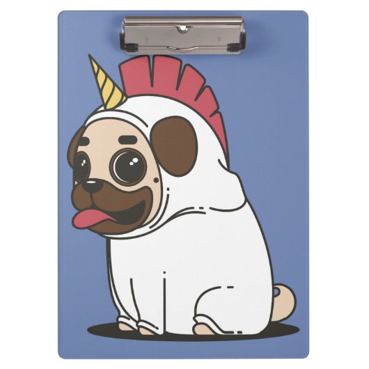 Funny Unicorn - Doggycorn Klemmbrett (Vorderseite)