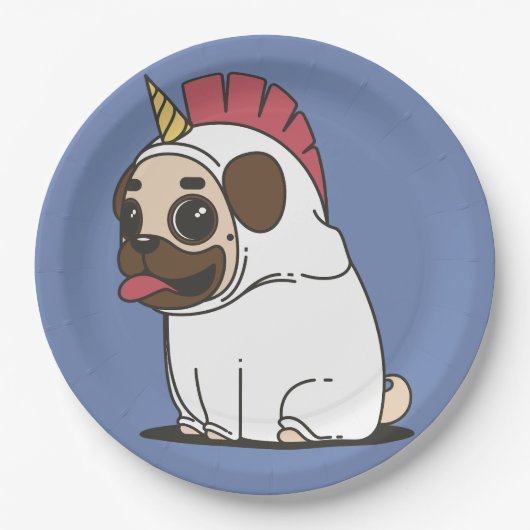 Funny Unicorn - Doggycorn Pappteller (Vorderseite)
