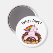 Funny Unicorn Donut Was Diät? Magnet (Vorderseite/Rückseite)