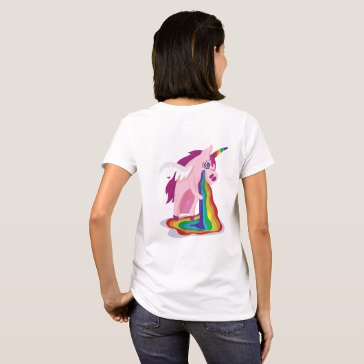 Funny Unicorn Erbrechen Rainbows Sick Novelty Gag T-Shirt (Schwarz voll)