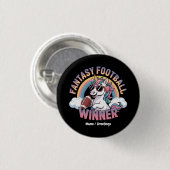 Funny Unicorn Fantasy Football Winner 2025 Style Button (Vorne & Hinten)