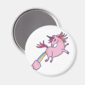 Funny Unicorn Farting Rainbows Cartoon Niedlich Ga Magnet (Vorderseite/Rückseite)