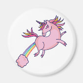 Funny Unicorn Farting Rainbows Cartoon Niedlich Ga Magnet (Vorne)
