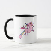 Funny Unicorn Farting Rainbows Cartoon Niedlich Ga Tasse (Links)