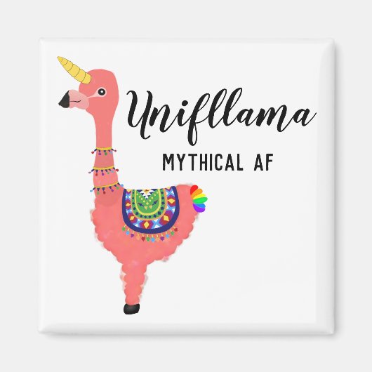 Funny Unicorn Flamingo Llama Inspirierend Unifllam Magnet (Vorne)