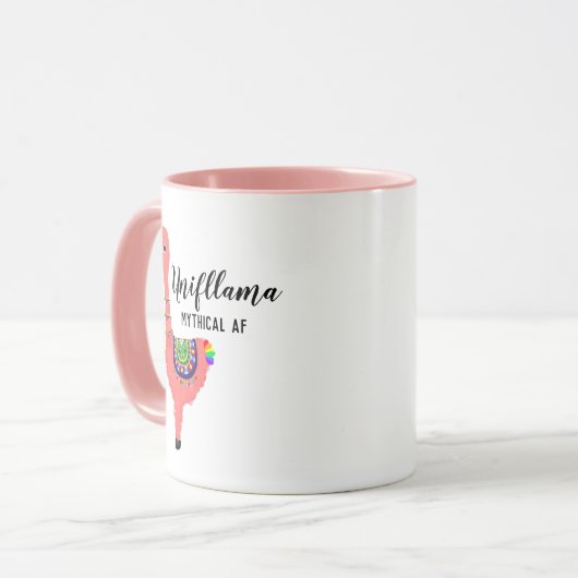 Funny Unicorn Flamingo Llama Inspirierend Unifllam Tasse (Vorderseite Links)